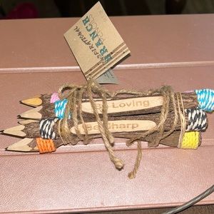 NWT Inspirational Stick branch pencils from tamarind tree bark six pencils